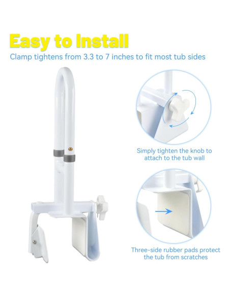 Barra de Agarre para Bañera Icedeer - Seguridad Ancianos 2.72 kg
