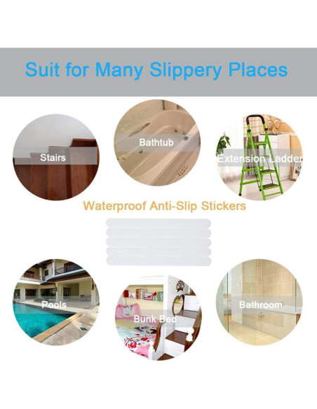 20 Pegatinas Antideslizantes KongNai para Baño y Ducha