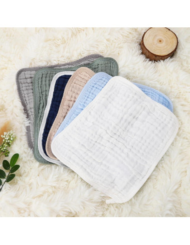 Paquete de 10 Toallitas de Algodón Muslín Synrroe 30x30 cm