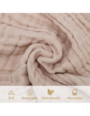 Paquete de 10 Toallitas de Algodón Muslín Synrroe 30x30 cm