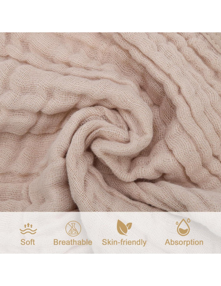 Paquete de 10 Toallitas de Algodón Muslín Synrroe 30x30 cm