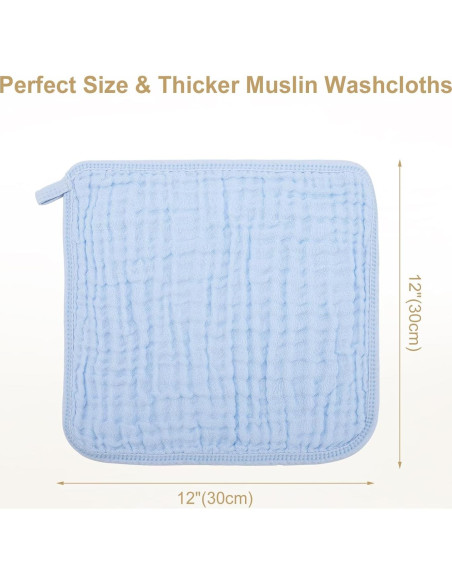 Paquete de 10 Toallitas de Algodón Muslín Synrroe 30x30 cm