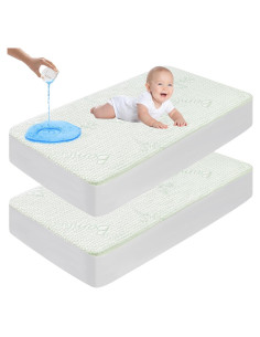 Protector de Colchón de Cuna Impermeable GOONIK 2 Paquete