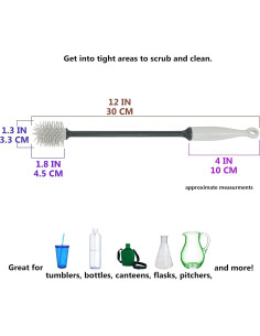 Cepillos de Silicona para Botellas Iconikal 2-Pack 30.48 cm Gris 2