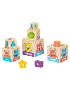 Juguete de Aprendizaje Emocional Abre La Alegría - Bloques de Madera 12M+