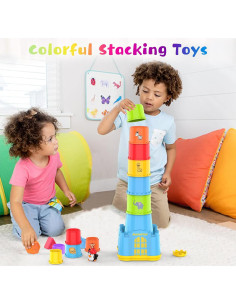 Juego de Tazas Apilables MOONTOY 19 Piezas para Bebés 1-3 Años 2