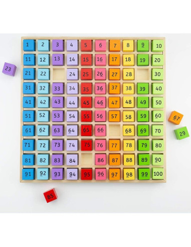 Bandeja de Números de Madera Bigjigs Toys - Juegos Educativos 1-100