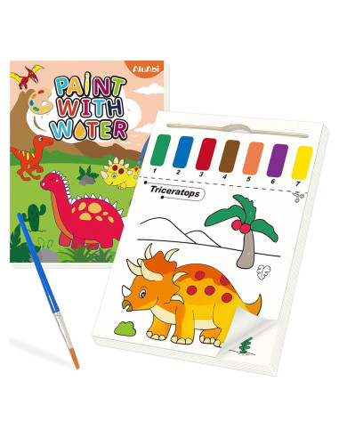 Set de Pintura Acuarela Dinosaurios AluAbi para Niños 4-8 Años
