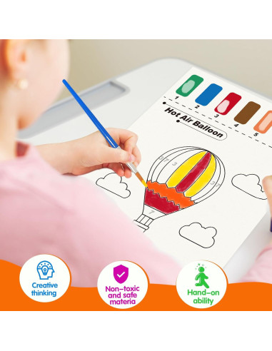 Set de Pintura Acuarela Dinosaurios AluAbi para Niños 4-8 Años