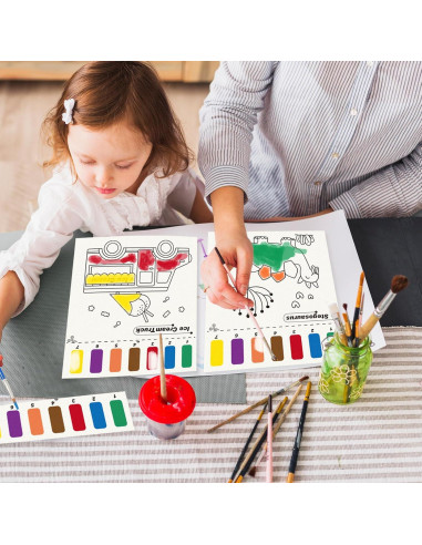 Set de Pintura Acuarela Dinosaurios AluAbi para Niños 4-8 Años