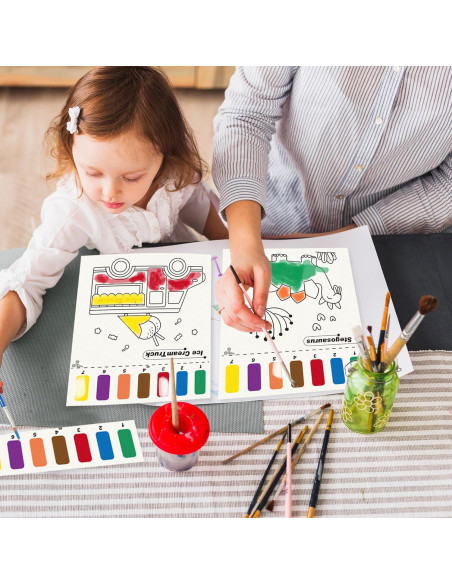 Set de Pintura Acuarela Dinosaurios AluAbi para Niños 4-8 Años