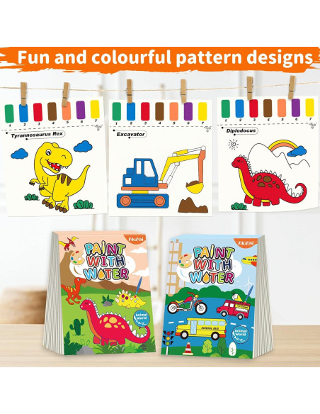 Set de Pintura Acuarela Dinosaurios AluAbi para Niños 4-8 Años
