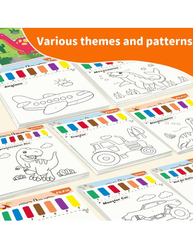 Set de Pintura Acuarela Dinosaurios AluAbi para Niños 4-8 Años