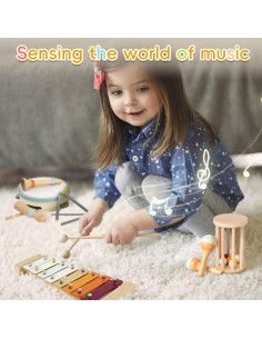 Set de 7 Instrumentos Musicales Montessori JAMANI para Bebés 2