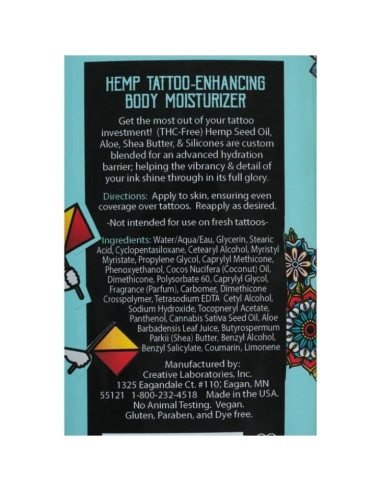 Loción Hidratante Corporal Malibu Hemp 532 ml - Mejora Tatuajes