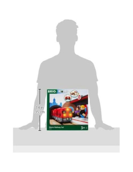 Conjunto de Ferrocarril Metro BRIO 20 Piezas con Luz y Sonido Conjunto de Ferrocarril Metro BRIO 20 Piezas con Luz y Sonido
