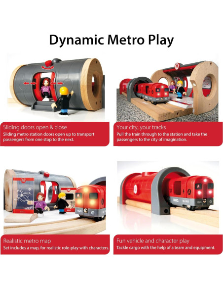 Conjunto de Ferrocarril Metro BRIO 20 Piezas con Luz y Sonido Conjunto de Ferrocarril Metro BRIO 20 Piezas con Luz y Sonido