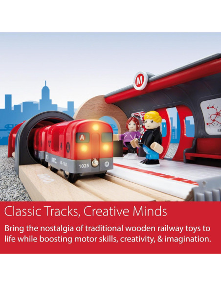 Conjunto de Ferrocarril Metro BRIO 20 Piezas con Luz y Sonido Conjunto de Ferrocarril Metro BRIO 20 Piezas con Luz y Sonido