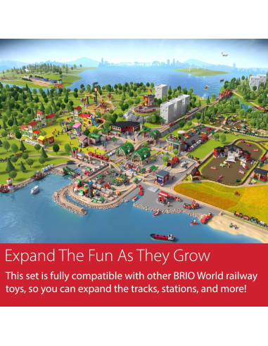 Conjunto de Ferrocarril Metro BRIO 20 Piezas con Luz y Sonido