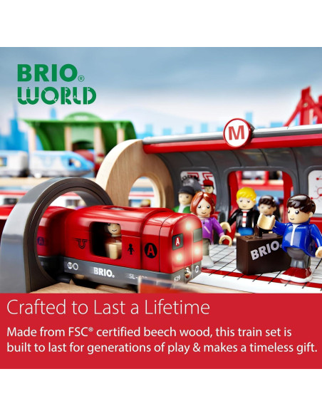 Conjunto de Ferrocarril Metro BRIO 20 Piezas con Luz y Sonido Conjunto de Ferrocarril Metro BRIO 20 Piezas con Luz y Sonido