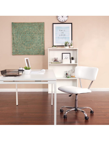 Silla de Tarea Vista OSP Home Furnishings Vinilo Blanco Ajustable