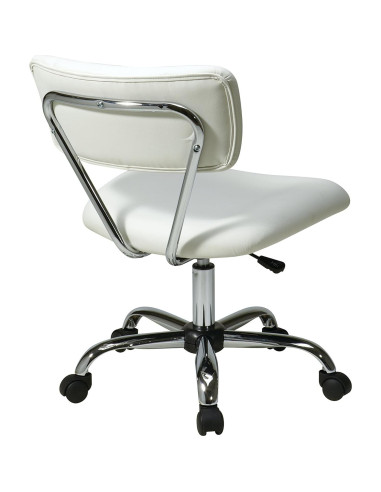 Silla de Tarea Vista OSP Home Furnishings Vinilo Blanco Ajustable