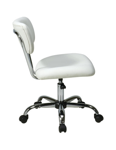 Silla de Tarea Vista OSP Home Furnishings Vinilo Blanco Ajustable