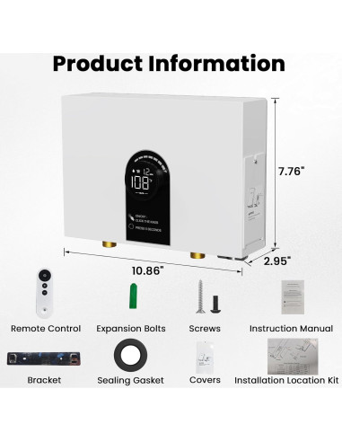 Calentador de Agua Eléctrico Sin Tanque Kweetle 13kW 240V