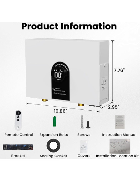 Calentador de Agua Eléctrico Sin Tanque Kweetle 13kW 240V