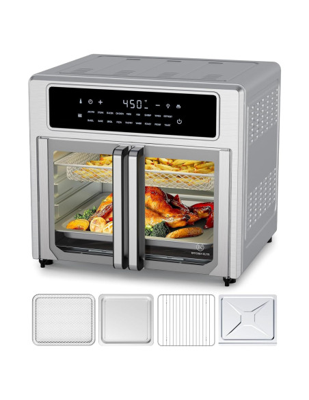 Horno Tostador Air Fryer Kitchen Elite 26.4 QT Acero Inoxidable