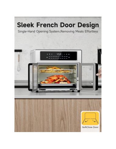 Horno Tostador Air Fryer Kitchen Elite 26.4 QT Acero Inoxidable