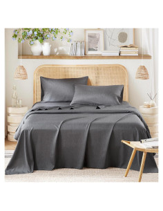 Juego de Sábanas Refrigerantes Comfort Spaces Reina 4 Piezas Gris