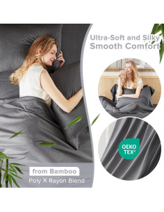 Juego de Sábanas Refrigerantes Comfort Spaces Reina 4 Piezas Gris 2