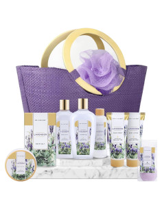 Cesta de Regalo Spa Luxetique 10 Pcs Lavanda - Kit Relajante