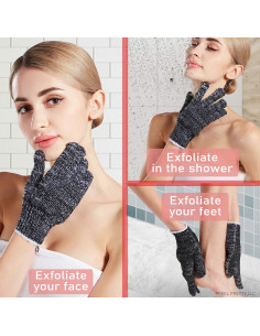 Juego de Guantes Exfoliantes y Exfoliante Sal del Himalaya 120g 2