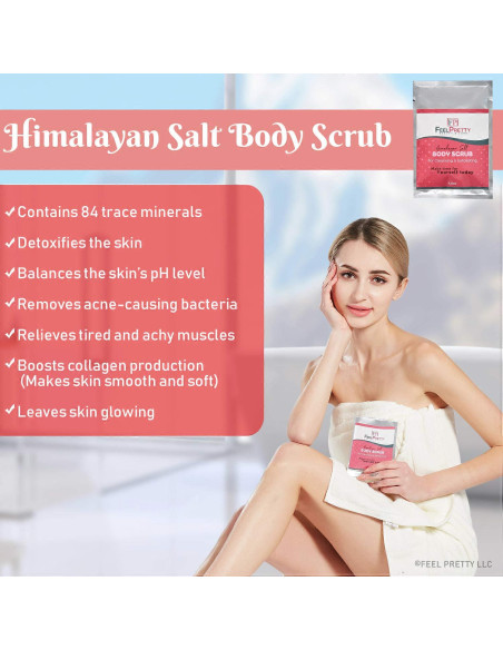 Juego de Guantes Exfoliantes y Exfoliante Sal del Himalaya 120g