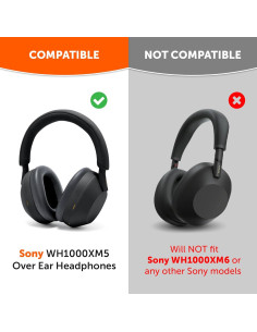 Almohadillas de Reemplazo Wicked Cushions para Sony XM5 - Negro 2