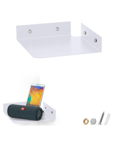 Estante de esquina de metal Brainwavz 20.32 cm blanco