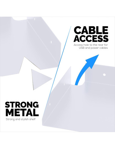 Estante de esquina de metal Brainwavz 20.32 cm blanco