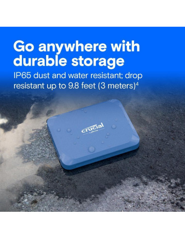 Crucial X10 1TB SSD Portátil USB-C, Velocidad 2100MB/s, Azul