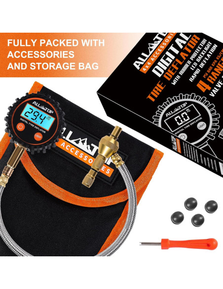Desinflador Digital de Neumáticos ALL-TOP 250 PSI - Manómetro Preciso
