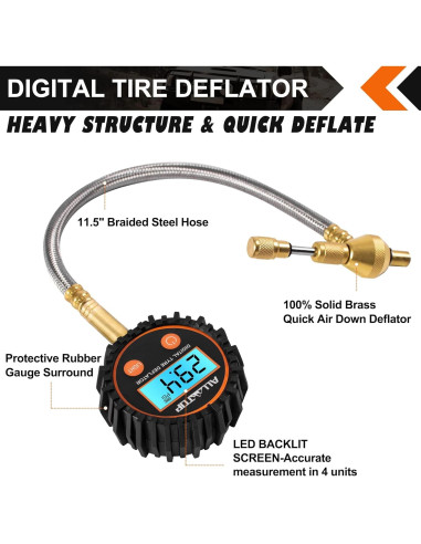 Desinflador Digital de Neumáticos ALL-TOP 250 PSI - Manómetro Preciso