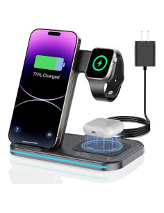 Cargador Inalámbrico 3 en 1 Xiaomi MI-QIS08 Negro