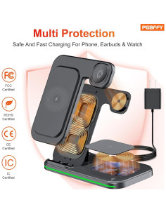 Cargador Inalámbrico 3 en 1 Xiaomi MI-QIS08 Negro 2