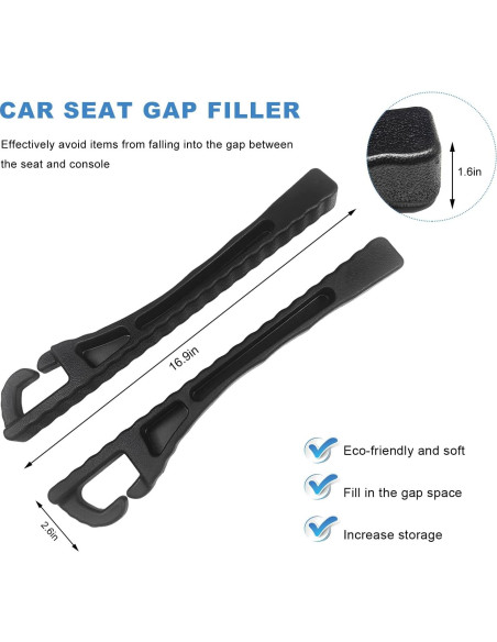 Relleno de Espacio entre Asiento de Coche NYTKL 2 PCS Negro