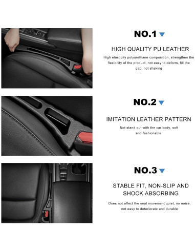 Relleno de Espacio entre Asiento de Coche NYTKL 2 PCS Negro