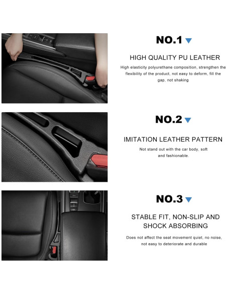 Relleno de Espacio entre Asiento de Coche NYTKL 2 PCS Negro