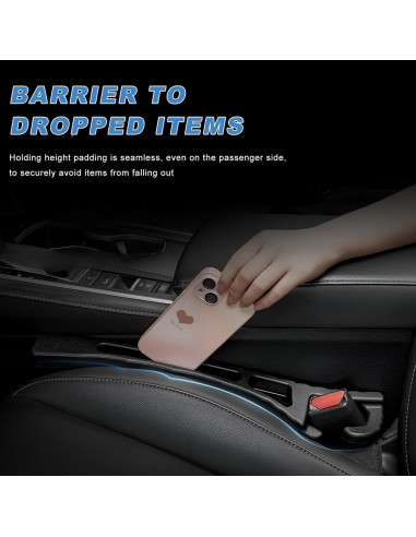 Relleno de Espacio entre Asiento de Coche NYTKL 2 PCS Negro