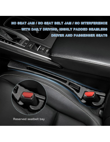 Relleno de Espacio entre Asiento de Coche NYTKL 2 PCS Negro