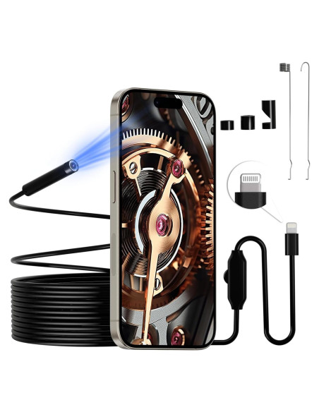 Cámara Borescopio HD Smartklik 5m IP67 con Luz LED Ajustable